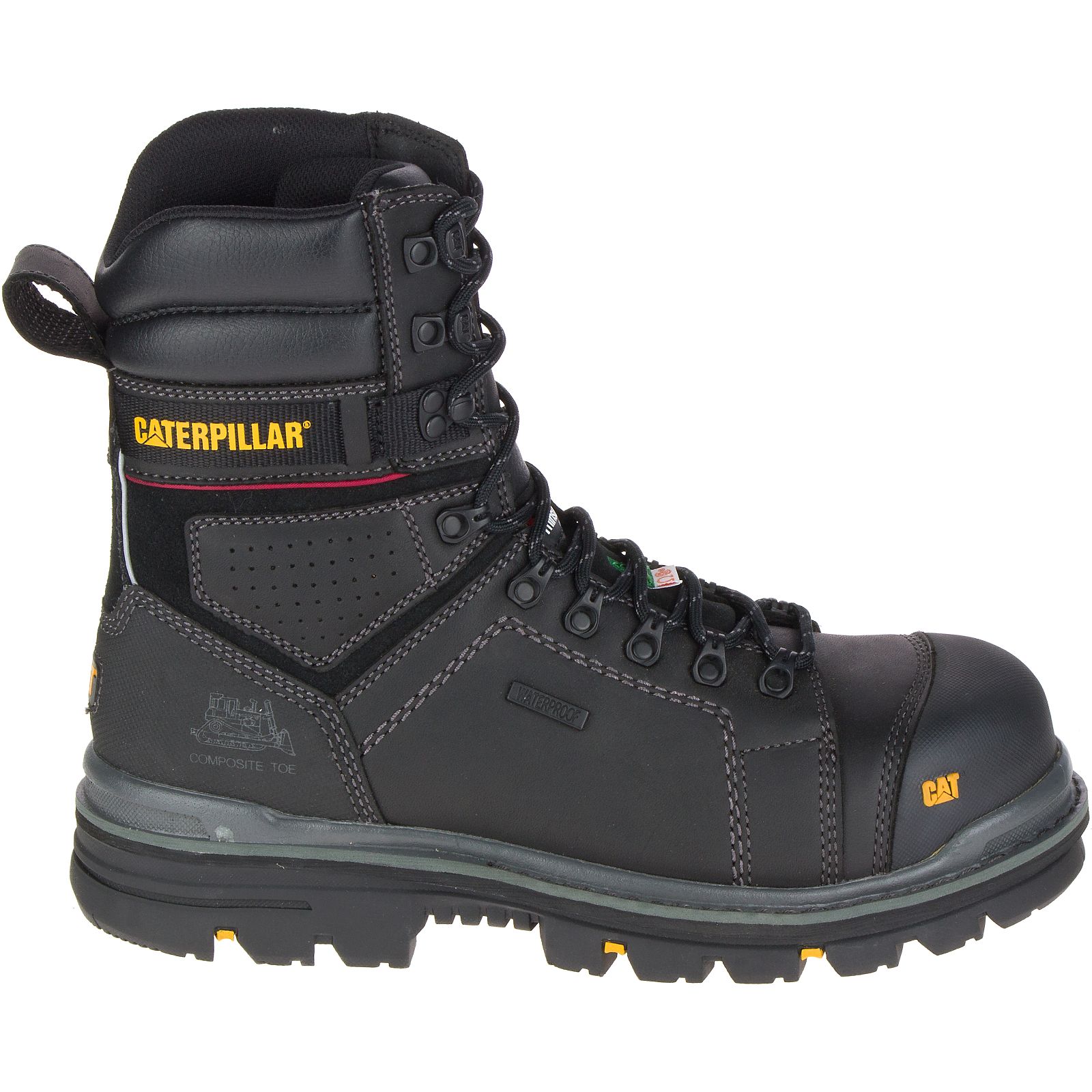 Caterpillar Boots South Africa - Cat Men's Hauler 8" Waterproof Composite Toe Csa Work Boots Black XP8706421